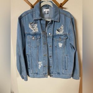Topshop Denim Distressed Jacket size 6